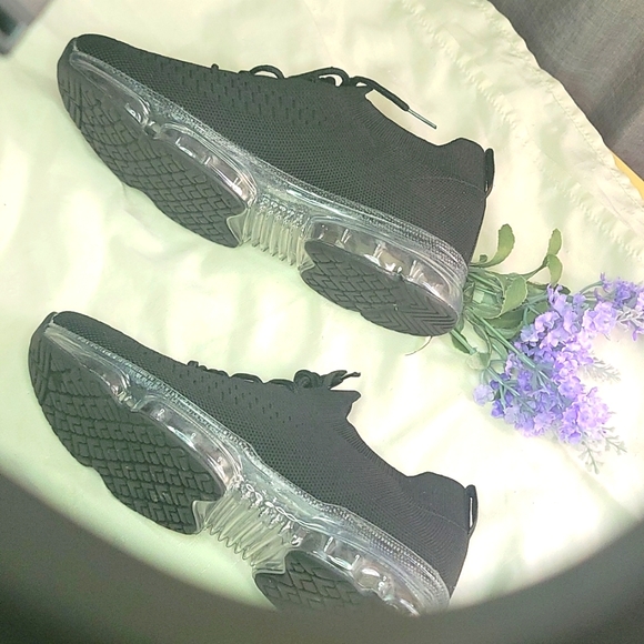 BAMBOO Black Sneakers Athleisure Shoes - Picture 2 of 6